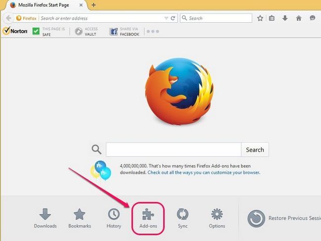 Ouvrez le Gestionnaire de Mozilla Firefox Add-Ons.